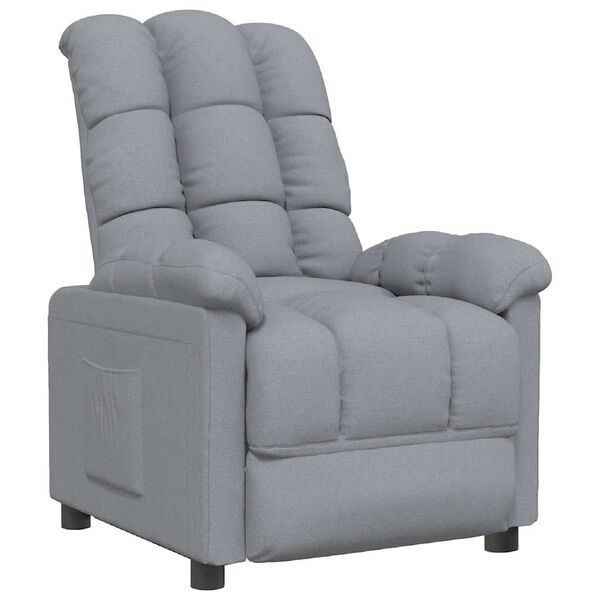 vidaXL Recliner Chair Light Grey Fabric