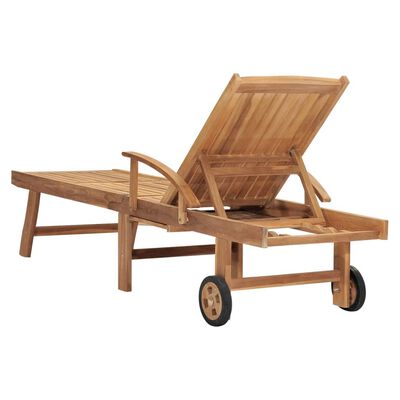 vidaXL Sun Lounger Solid Teak Wood,  vidaXL Sun Lounger Solid Teak Wood
