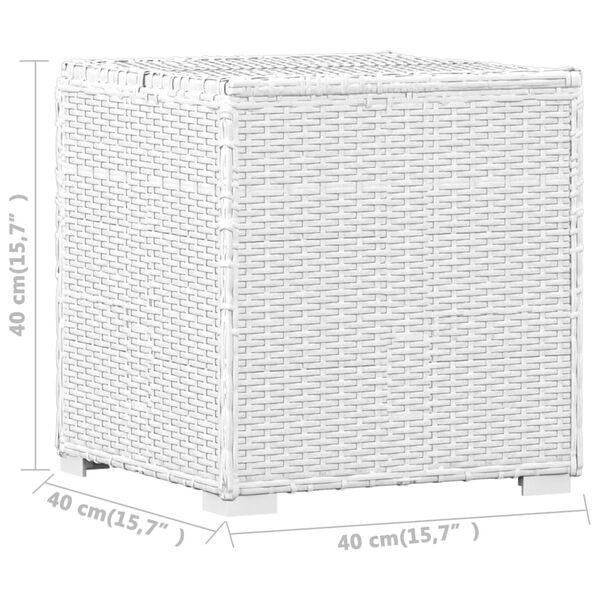 vidaXL Sun Lounger with Cushion and Tea Table Poly Rattan White