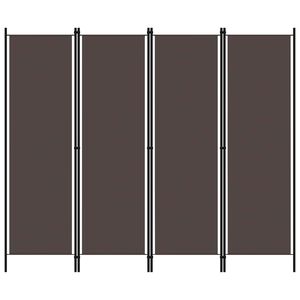 vidaXL 4-Panel Room Divider Brown 200x180 cm