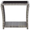 vidaXL 3 Piece Garden Lounge Set with Cushions Poly Rattan Grey