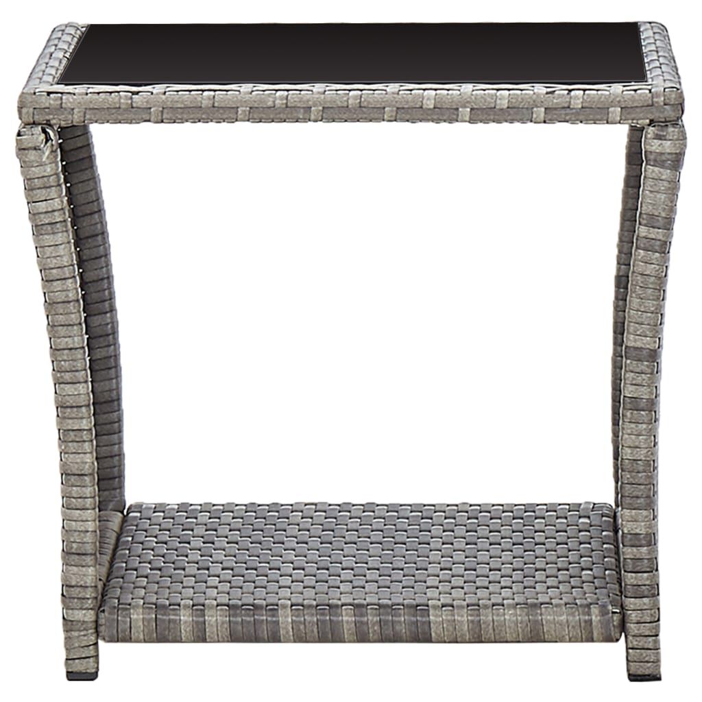 vidaXL 3 Piece Garden Lounge Set with Cushions Poly Rattan Grey