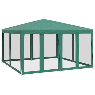 vidaXL Party Tent with 8 Mesh Sidewalls Green 4x4 m HDPE, green vidaXL Party Tent with 8 Mesh Sidewalls Green 4x4 m HDPE