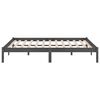 vidaXL Bed Frame without Mattress Grey Solid Wood 140x200 cm