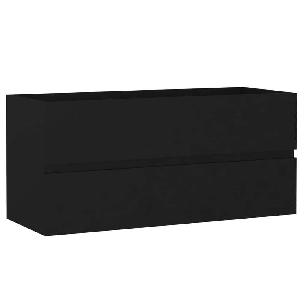 vidaXL Sink Cabinet Black 100x38.5x45 cm Engineered Wood