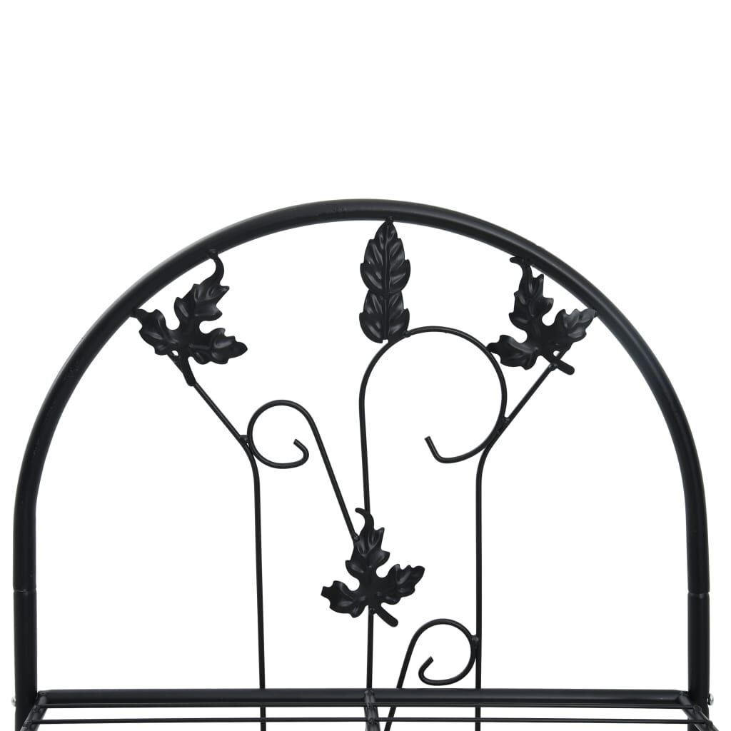 vidaXL 3-Layer Plant Rack Black 52x28x128 cm Iron