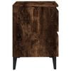 vidaXL Bed Cabinet with Metal Legs Smoked Oak 40x35x50 cm