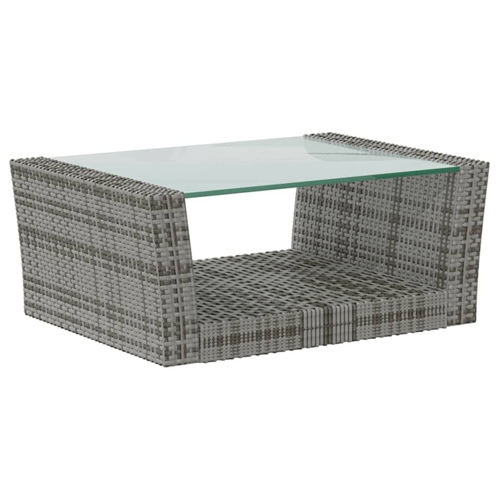 vidaXL 8 Piece Garden Lounge Set with Cushions Poly Rattan Grey