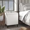 vidaXL Bed Cabinet with Metal Legs White 40x30x50 cm