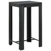 vidaXL 3 Piece Outdoor Bar Set with Cushions Poly Rattan Black