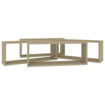 vidaXL Wall Cube Shelf 4 pcs Sonoma Oak 60x15x23 cm Engineered Wood, sonoma oak vidaXL Wall Cube Shelf 4 pcs Sonoma Oak 60x15x23 cm Engineered Wood