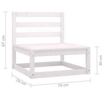 vidaXL Garden Middle Sofas 3 pcs White Solid Wood Pine, white vidaXL Garden Middle Sofas 3 pcs White Solid Wood Pine