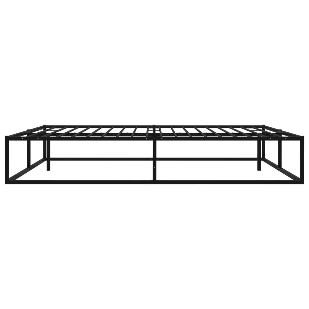 vidaXL Bed Frame without Mattress Black Metal 180x200 cm Super King