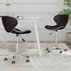 vidaXL Swivel Dining Chairs 2 pcs Brown Faux Leather