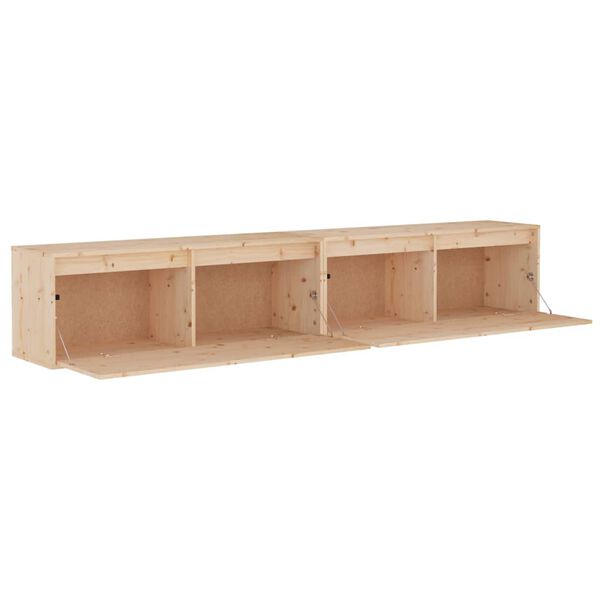 vidaXL Wall Cabinets 2 pcs 100x30x35 cm Solid Wood Pine
