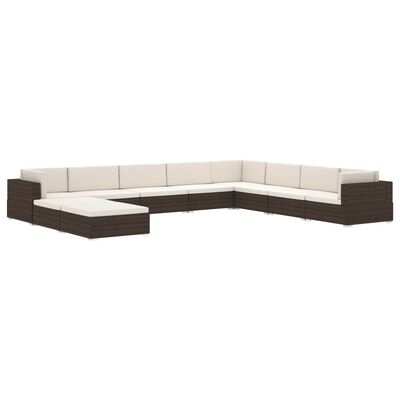 vidaXL Sectional Middle Seat 1 pc with Cushions Poly Rattan Grey