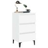 vidaXL Bed Cabinet with Metal Legs 2 pcs White 40x35x69 cm