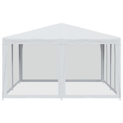 vidaXL Party Tent with 8 Mesh Sidewalls White 4x4 m HDPE