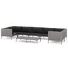 vidaXL 8 Piece Garden Lounge Set with Cushions Poly Rattan Dark Grey
