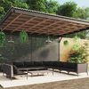 vidaXL 12 Piece Garden Lounge Set with Cushions Poly Rattan Dark Grey