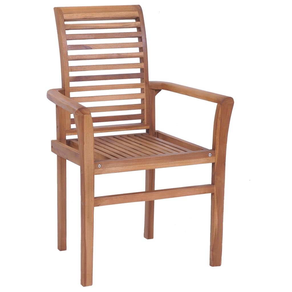 vidaXL Stacking Dining Chairs 2 pcs Solid Teak