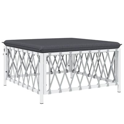 vidaXL 5 Piece Garden Lounge Set with Cushions White Steel, white vidaXL 5 Piece Garden Lounge Set with Cushions White Steel