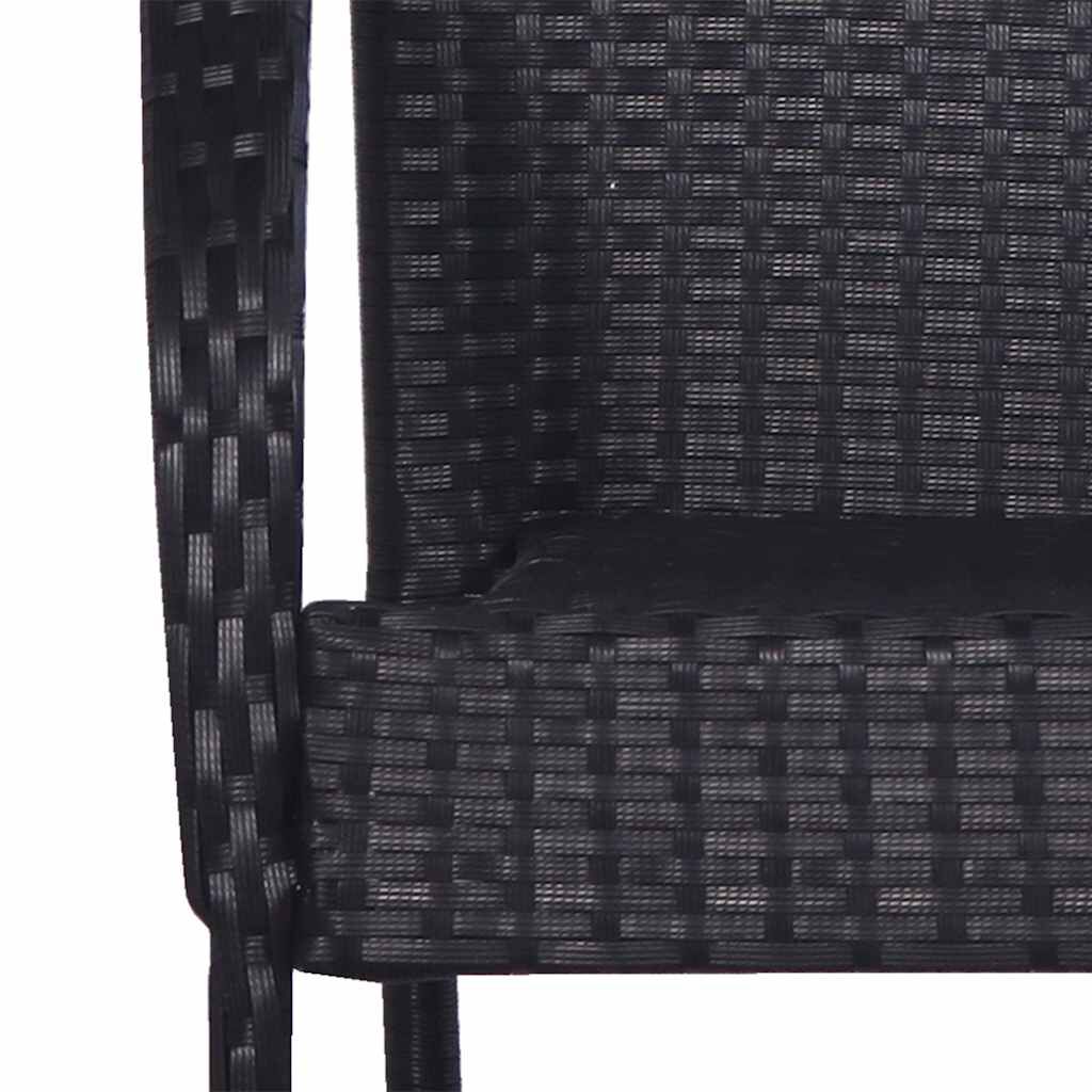 vidaXL Stackable Outdoor Chairs 4 pcs Poly Rattan Black