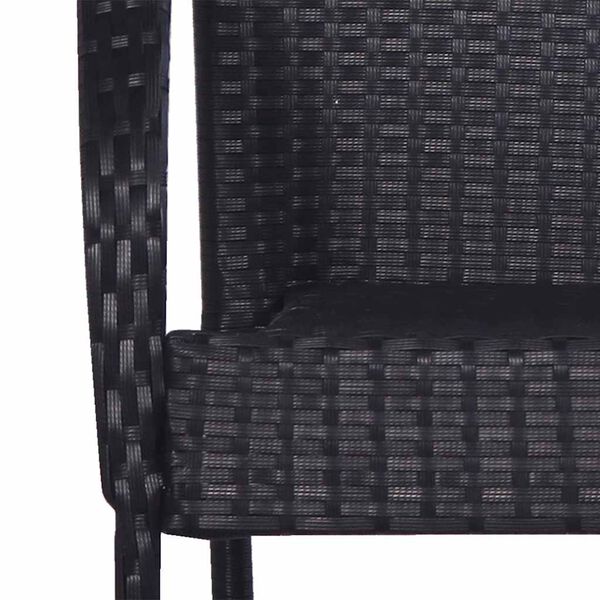 vidaXL Stackable Outdoor Chairs 4 pcs Poly Rattan Black