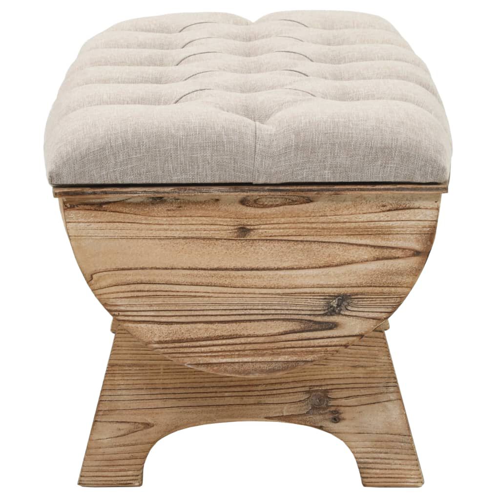 vidaXL Storage Bench 103x51x44 cm Solid Wood and Fabric