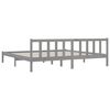 vidaXL Bed Frame without Mattress Grey Solid Wood Super King Size
