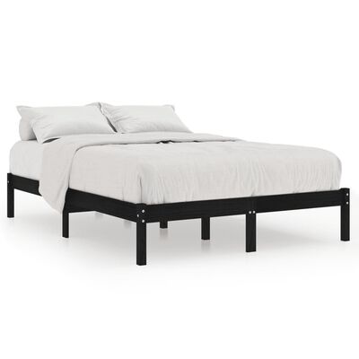 vidaXL Bed Frame without Mattress Black Solid Wood 140x200 cm, black vidaXL Bed Frame without Mattress Black Solid Wood 140x200 cm