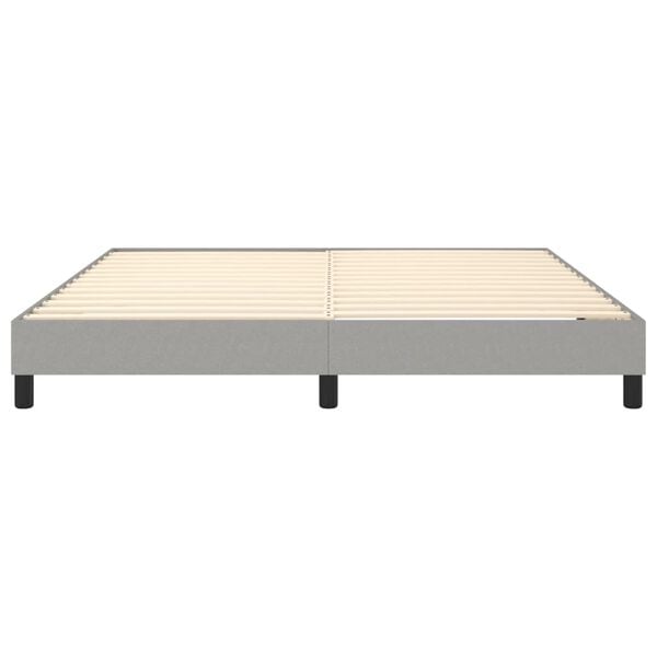 vidaXL Box Spring Bed Frame Light Grey 180x200 cm Super King Fabric