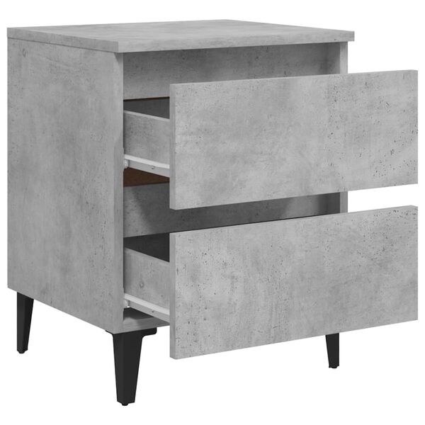 vidaXL Bed Cabinets 2 pcs Concrete Grey 40x35x50 cm Engineered Wood