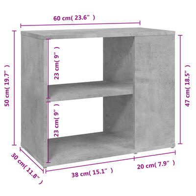 vidaXL Side Cabinet Concrete Grey 60x30x50 cm Engineered Wood, concrete grey vidaXL Side Cabinet Concrete Grey 60x30x50 cm Engineered Wood
