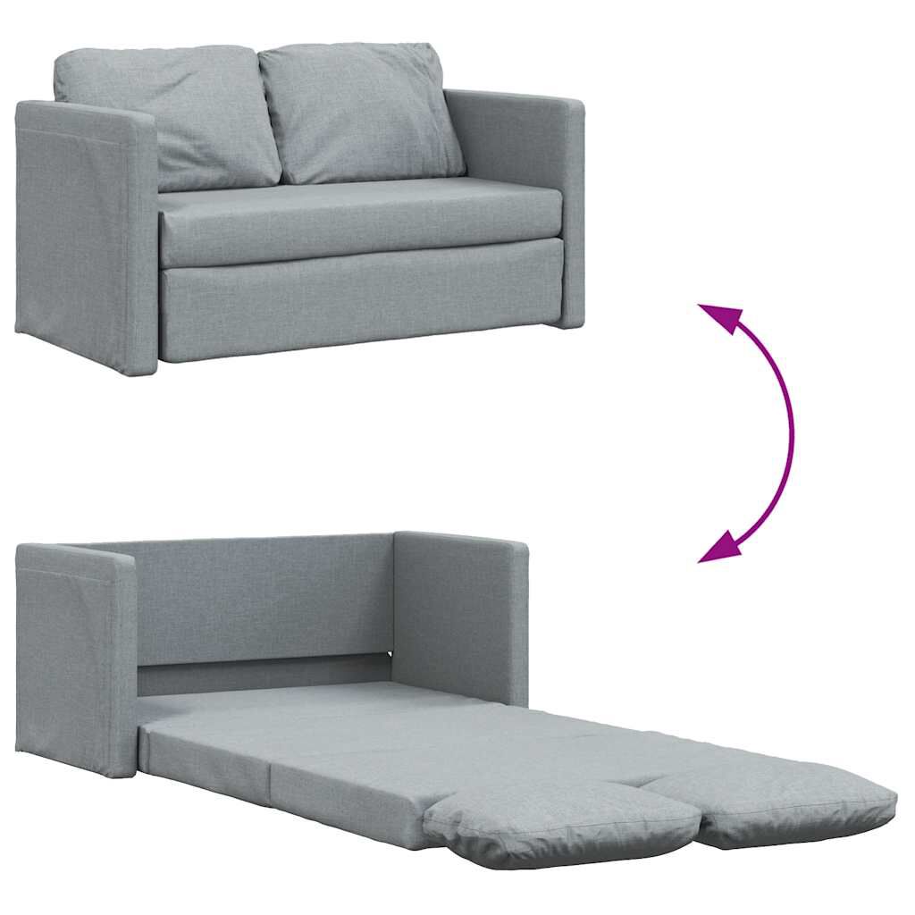 vidaXL Floor Sofa Bed 2-in-1 Light Grey 112x174x55 cm Fabric