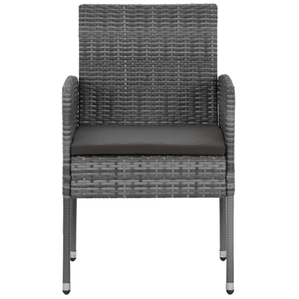 vidaXL 5 Piece Outdoor Dining Set Poly Rattan Grey