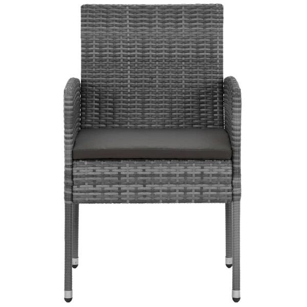 vidaXL 5 Piece Outdoor Dining Set Poly Rattan Grey