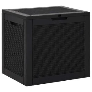 vidaXL Garden Storage Box Black 55,5x43x53 cm Polypropylene