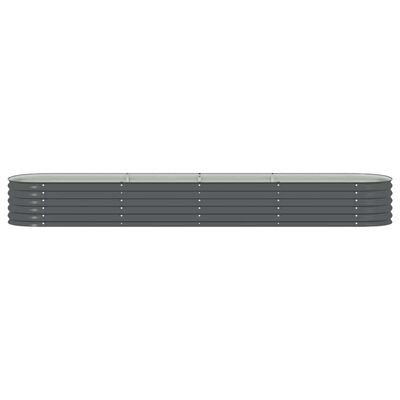 vidaXL Garden Raised Bed 400x80x44 cm Galvanised Steel Grey, grey vidaXL Garden Raised Bed 400x80x44 cm Galvanised Steel Grey