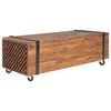 vidaXL Coffee Table | Natural wood with black accents | Solid teak wood