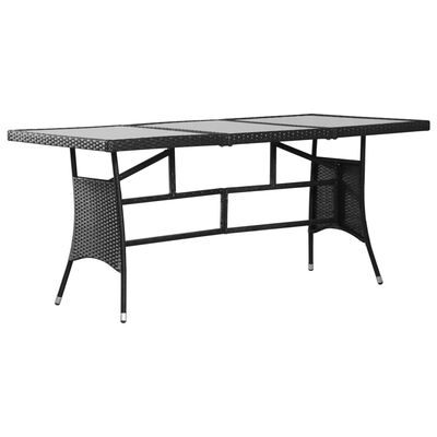 vidaXL Garden Table Black 170x80x74 cm Poly Rattan,  vidaXL Garden Table Black 170x80x74 cm Poly Rattan