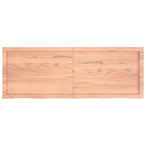 vidaXL Wall Shelf Light Brown 140x50x(2-4) cm Treated Solid Wood Oak