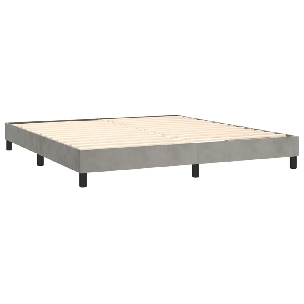 vidaXL Bed Frame without Mattress Light Grey 180x200 cm Super King Velvet