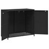 vidaXL Garden Storage Cabinet Black 83x45x76 cm Poly Rattan