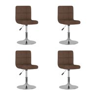 vidaXL Swivel Dining Chairs 4 pcs Brown Fabric, brown vidaXL Swivel Dining Chairs 4 pcs Brown Fabric