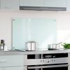 vidaXL Kitchen Backsplash White 80 x 50 cm Tempered Glass