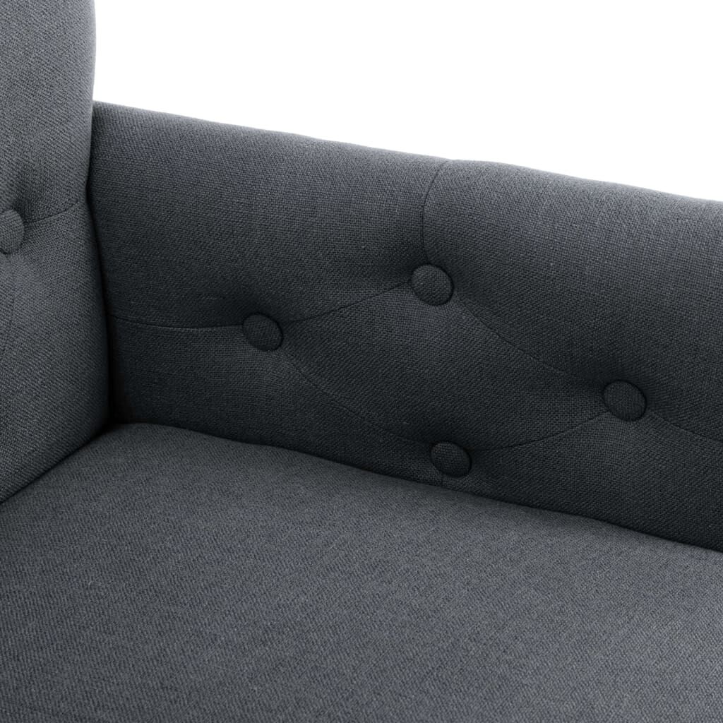 vidaXL Dining Chairs with Armrests 2 pcs Grey Fabric