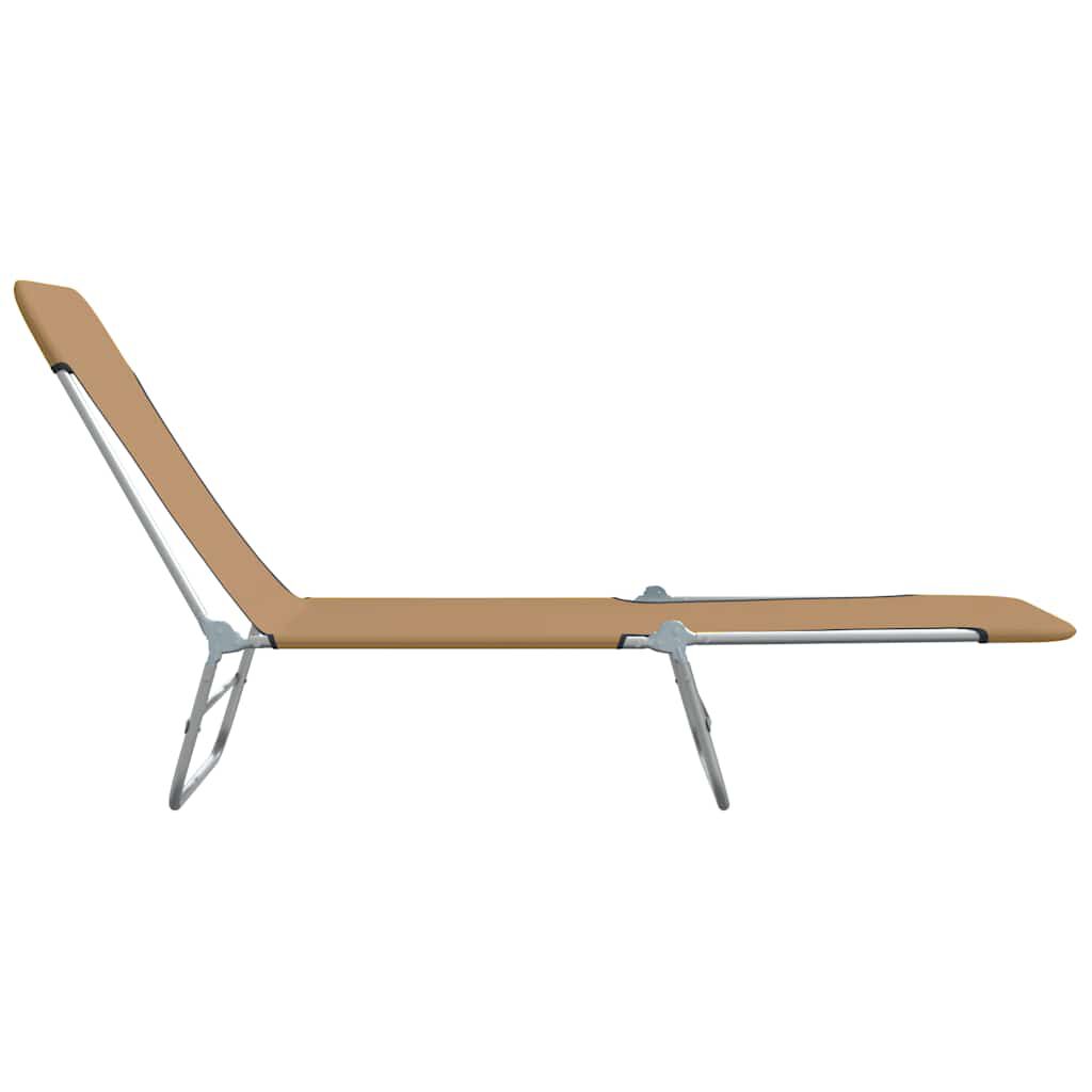 vidaXL Folding Sun Loungers 2 pcs Steel and Fabric Taupe