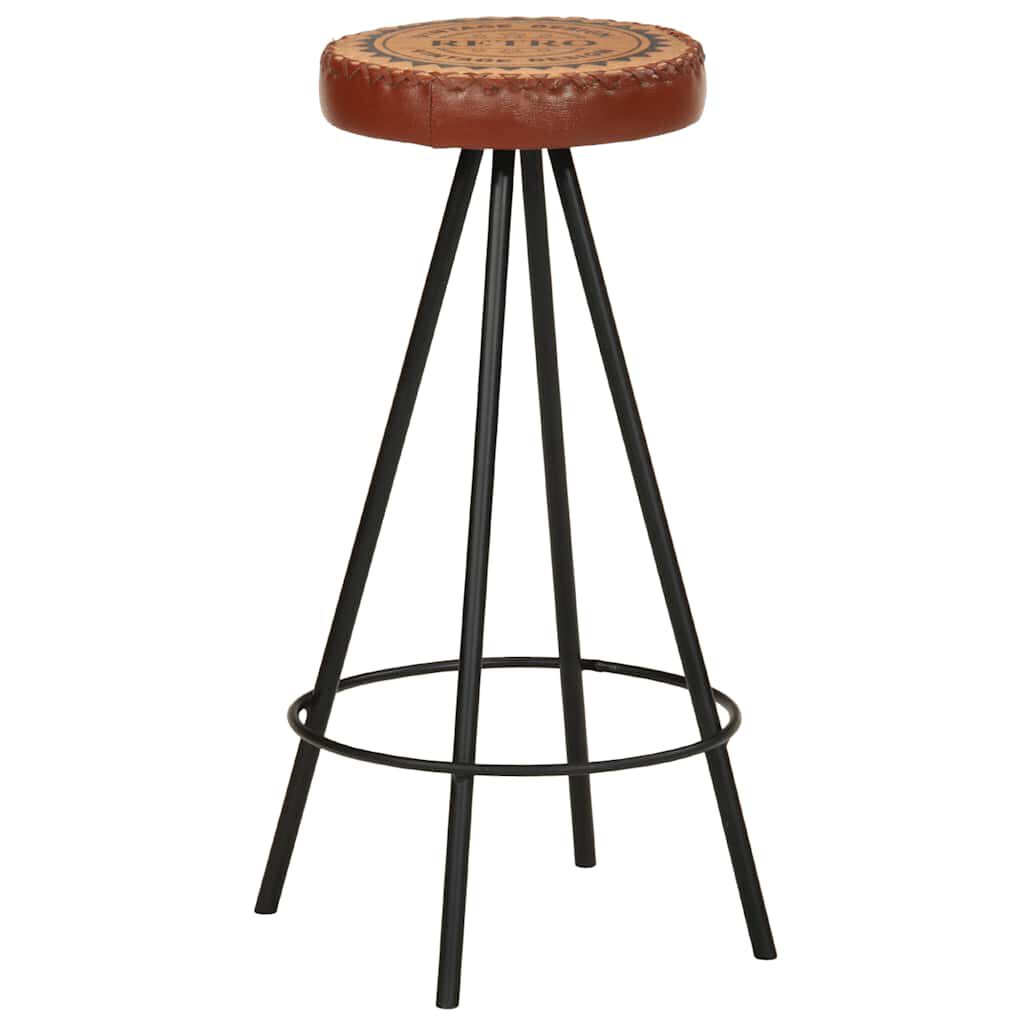 vidaXL Bar Stools 4 pcs Real Leather