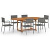 vidaXL 7 Piece Garden Dining Set Poly Rattan Anthracite